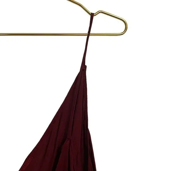 Reformation Burgandy Double V Maxi Slip Dress Size Large - Picture 6 of 11